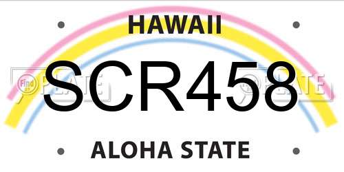 SCR458 Hawaii License Plate