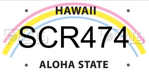 SCR474 Hawaii License Plate