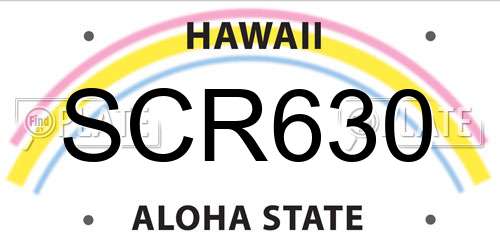 SCR630 Hawaii License Plate