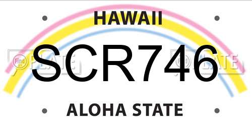 SCR746 Hawaii License Plate