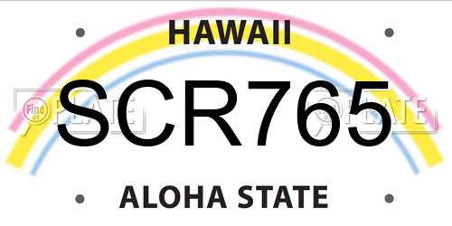 SCR765 Hawaii License Plate