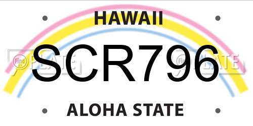 SCR796 Hawaii License Plate