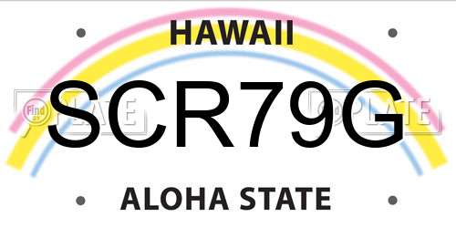SCR79G Hawaii License Plate