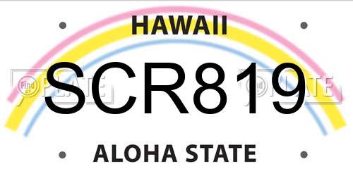 SCR819 Hawaii License Plate