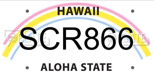 SCR866 Hawaii License Plate