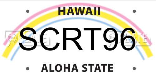 SCRT96 Hawaii License Plate
