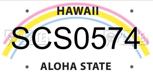 SCS0574 Hawaii License Plate