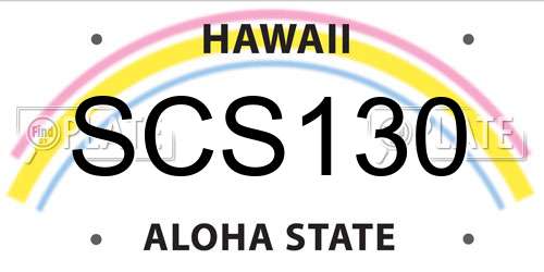 SCS130 Hawaii License Plate