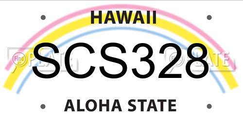 SCS328 Hawaii License Plate