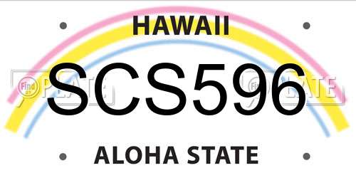 SCS596 Hawaii License Plate