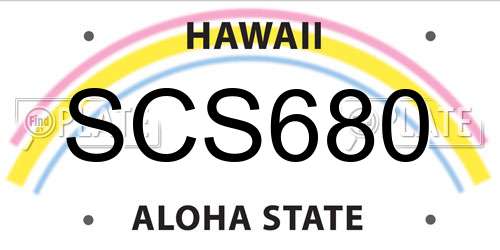 SCS680 Hawaii License Plate