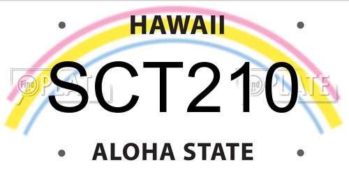 SCT210 Hawaii License Plate