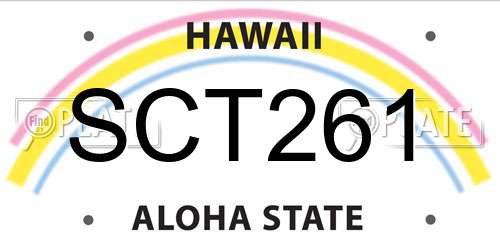 SCT261 Hawaii License Plate