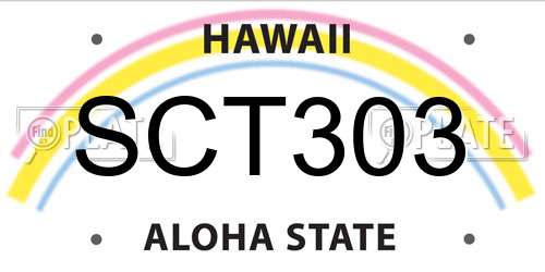 SCT303 Hawaii License Plate
