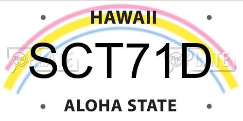 SCT71D Hawaii License Plate