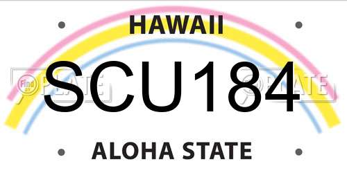 SCU184 Hawaii License Plate