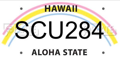SCU284 Hawaii License Plate