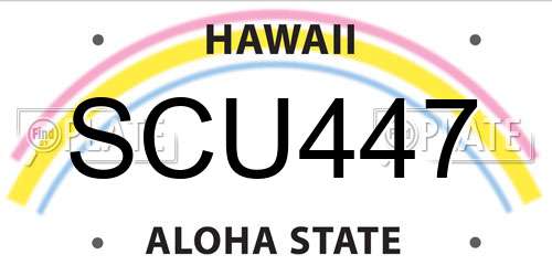 SCU447 Hawaii License Plate