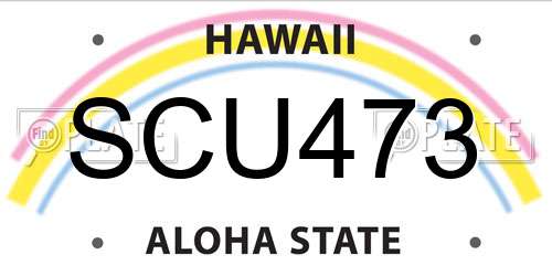 SCU473 Hawaii License Plate