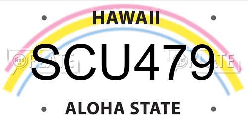 SCU479 Hawaii License Plate
