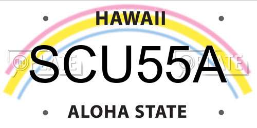 SCU55A Hawaii License Plate