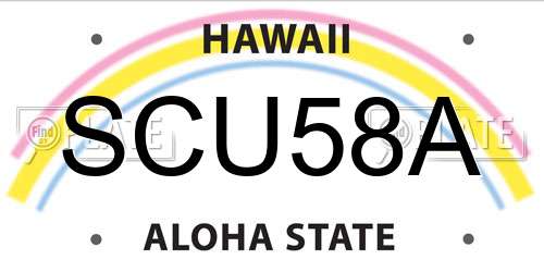 SCU58A Hawaii License Plate