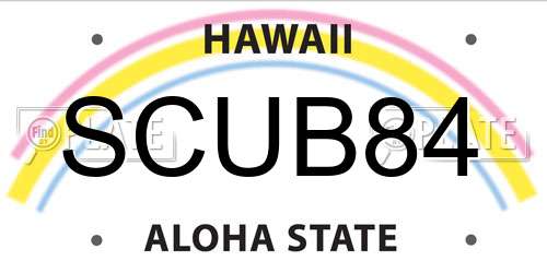 SCUB84 Hawaii License Plate