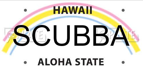 SCUBBA Hawaii License Plate