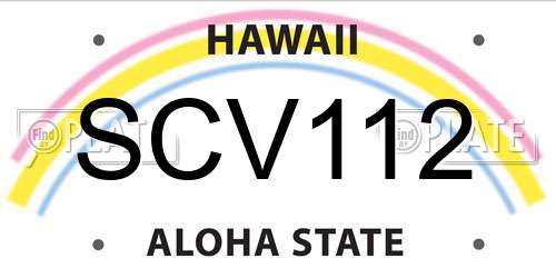 SCV112 Hawaii License Plate