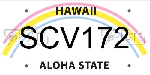SCV172 Hawaii License Plate