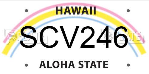 SCV246 Hawaii License Plate
