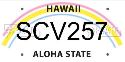 SCV257 Hawaii License Plate