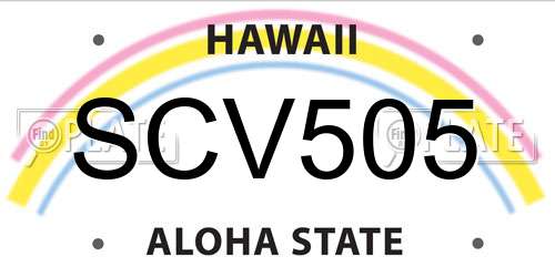 SCV505 Hawaii License Plate