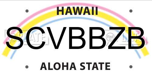 SCVBBZB Hawaii License Plate