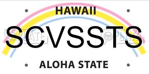 SCVSSTS Hawaii License Plate