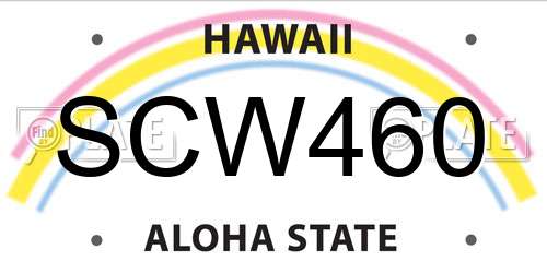 SCW460 Hawaii License Plate