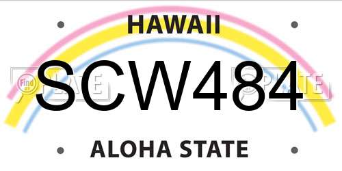 SCW484 Hawaii License Plate