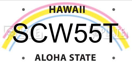 SCW55T Hawaii License Plate