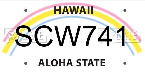 SCW741 Hawaii License Plate