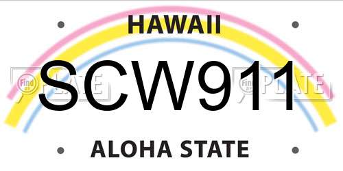 SCW911 Hawaii License Plate
