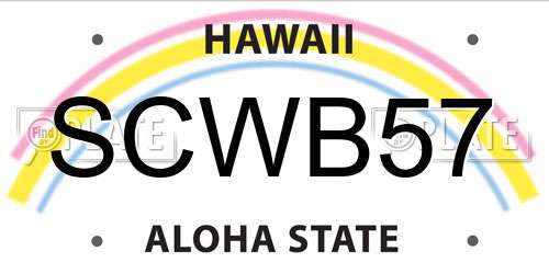 SCWB57 Hawaii License Plate
