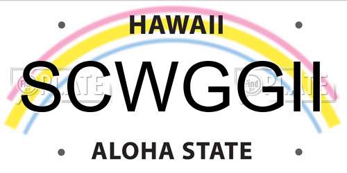 SCWGGII Hawaii License Plate