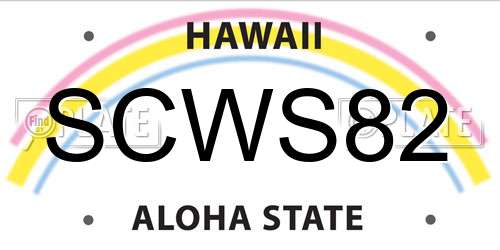 SCWS82 Hawaii License Plate