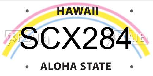 SCX284 Hawaii License Plate