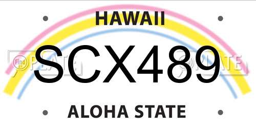 SCX489 Hawaii License Plate