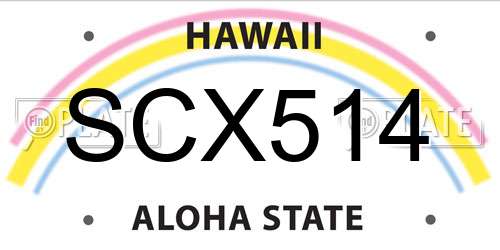 SCX514 Hawaii License Plate
