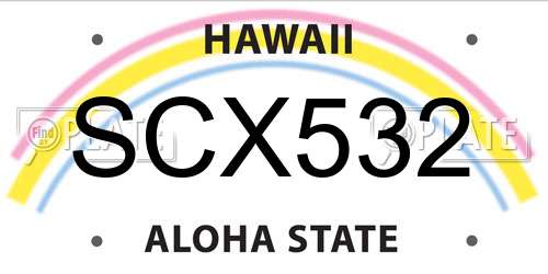 SCX532 Hawaii License Plate