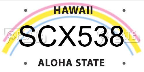SCX538 Hawaii License Plate