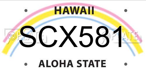 SCX581 Hawaii License Plate