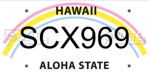 SCX969 Hawaii License Plate
